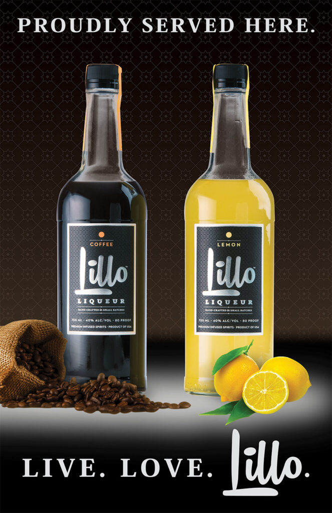 table sign graphic for spirits beverage Lillo