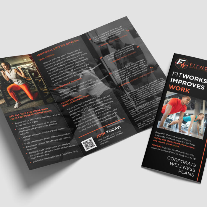 graphic design for fitness tri-fold brochure