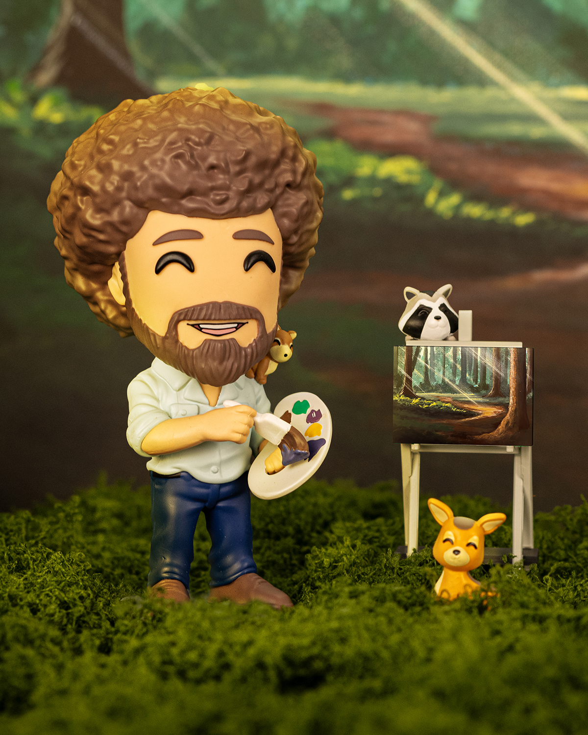collectible figure of bob ross by you tooz