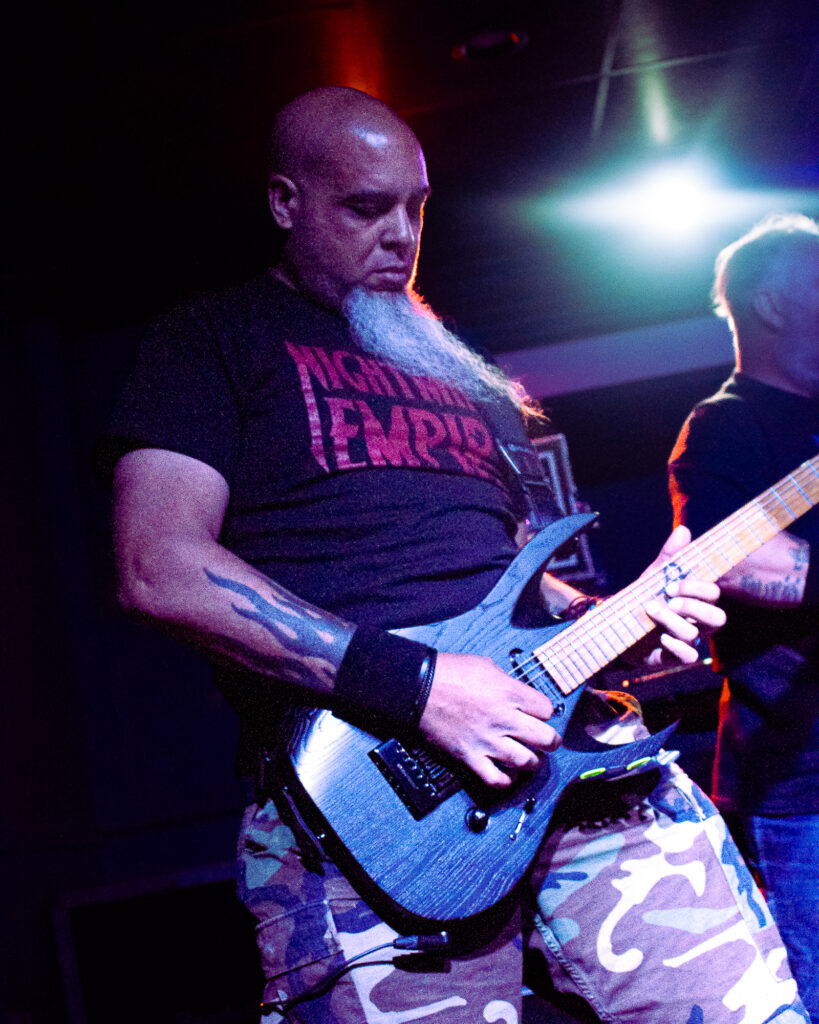 concert photography of Storm Within guitarist at Beachland Tavern
